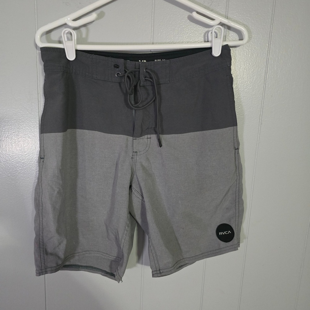 RVCA Board‎ Shorts Mens 28 Grey Colorblock Surf Swim Trunks